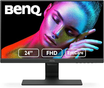 BenQ GW2480 Computer Monitor 24" FHD 1920x1080p | IPS | Eye-Care Tech | Low Blue Light | Anti-Glare | Adaptive Brightness | Tilt Screen | Built-In Speakers | DisplayPort | HDMI | VGA,Black