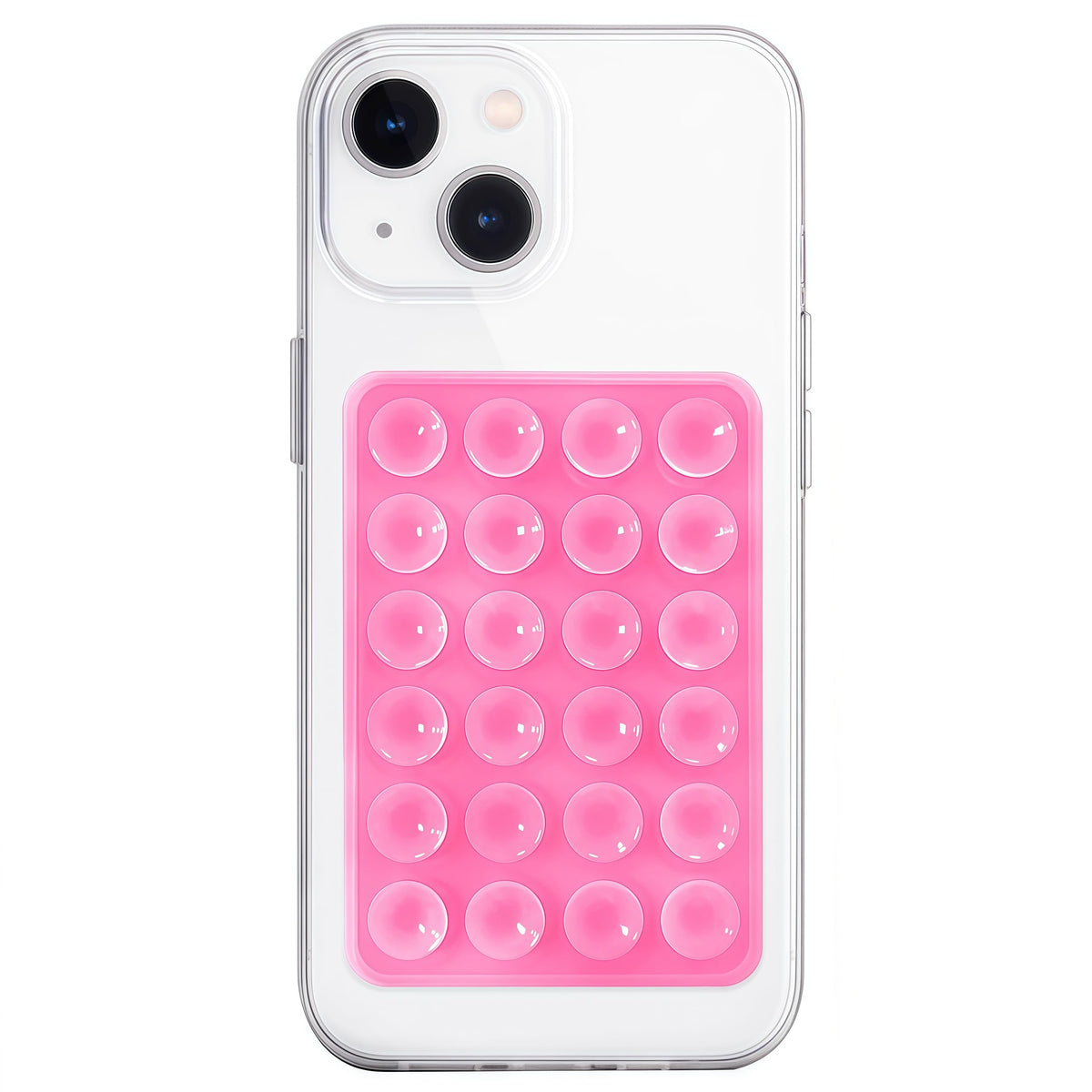 Anteel Silicone Suction Phone Case Mount, Non Slip Sticky Phone Grip for Cellphone, Silicon Adhesive Suction Cup Phone Mount, Strong Grip Holder for Selfies and Videos (Rose)