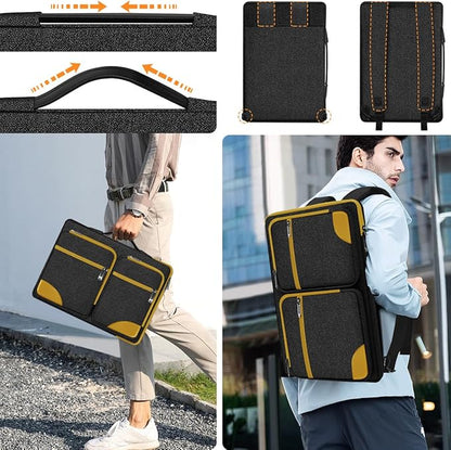Hseok Ultra-Slim Laptop Case 17 17.3 inches Sleeve Protective PC Briefcase for Commuting and Business Trip，Yellow