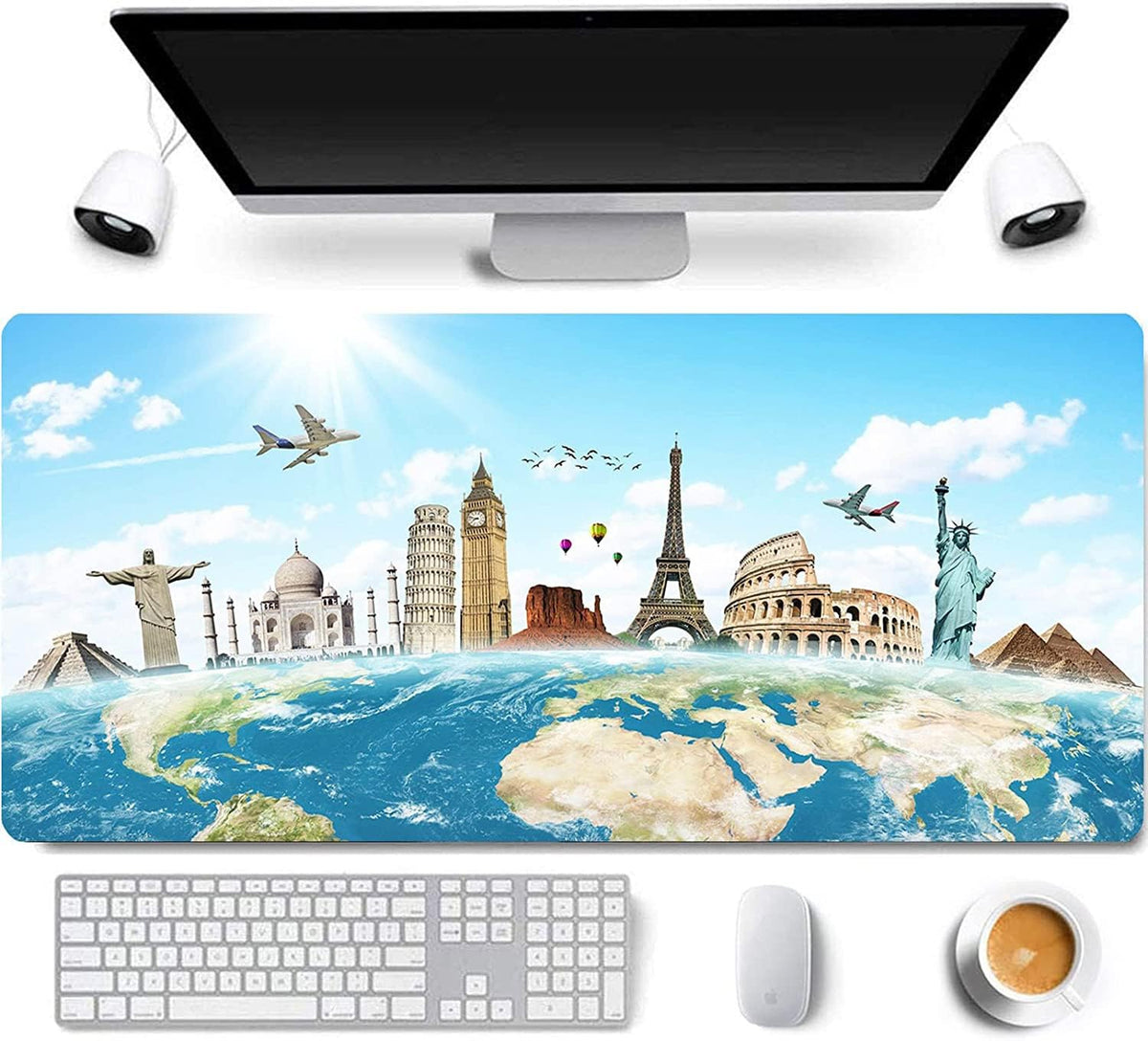 RTGGSEL 31.5x11.8 Inch Non-Slip Long Extended Large Gaming Mouse Pad with Stitched Edges XL Laptops Keyboard Mouse Mat（KB）