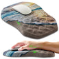 Armanza Ergonomic Slope Mouse Pad Wrist Support, Wrist Rest Mousepad for Carpal Tunnel Pain Relief with Massage Bulge and Slow Rebound Memory Foam (12x8 inch, Sunrise Beach)