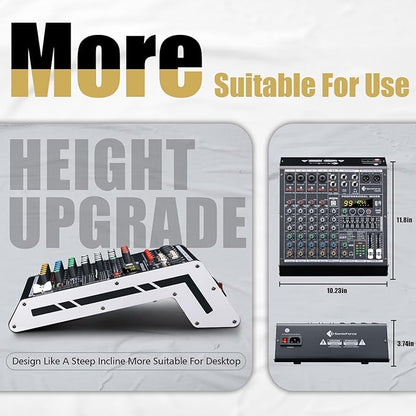 6 Channel Audio Mixer Sound Board Console System 99 DSP DJ Mixer 48V Phantom for Karaoke DJ Studio Streaming Recording