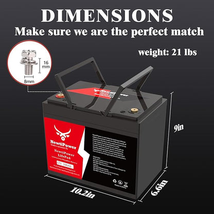12V 100Ah Lithium LiFePO4 Battery with 100A BMS Grade A Cells Deep Cycle Rechargeable Battery,10000+ Cycles,Perfect for Golf Cart,Off Grid Applications (12.8V 100Ah)