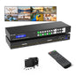 MT-VIKI 4K HDMI Matrix Switch 4x4 with Audio Extraction +Web GUI+ Remote, Rack Mount Switcher & Splitter, 4K@30Hz, EDID, RS232, LAN Port, APP for Conference Room, Church (4 in 4 Out)