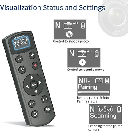 Rechargeable Shutter Release for Nikon AODELAN Wireless Camera Remote Control Compatible with COOLPIX P1000, P1100, P950, B600, A1000, Z50, Z30, Z fc, Z6 II, Z7 II,Z5, Replaces Nikon ML-L7(Black)