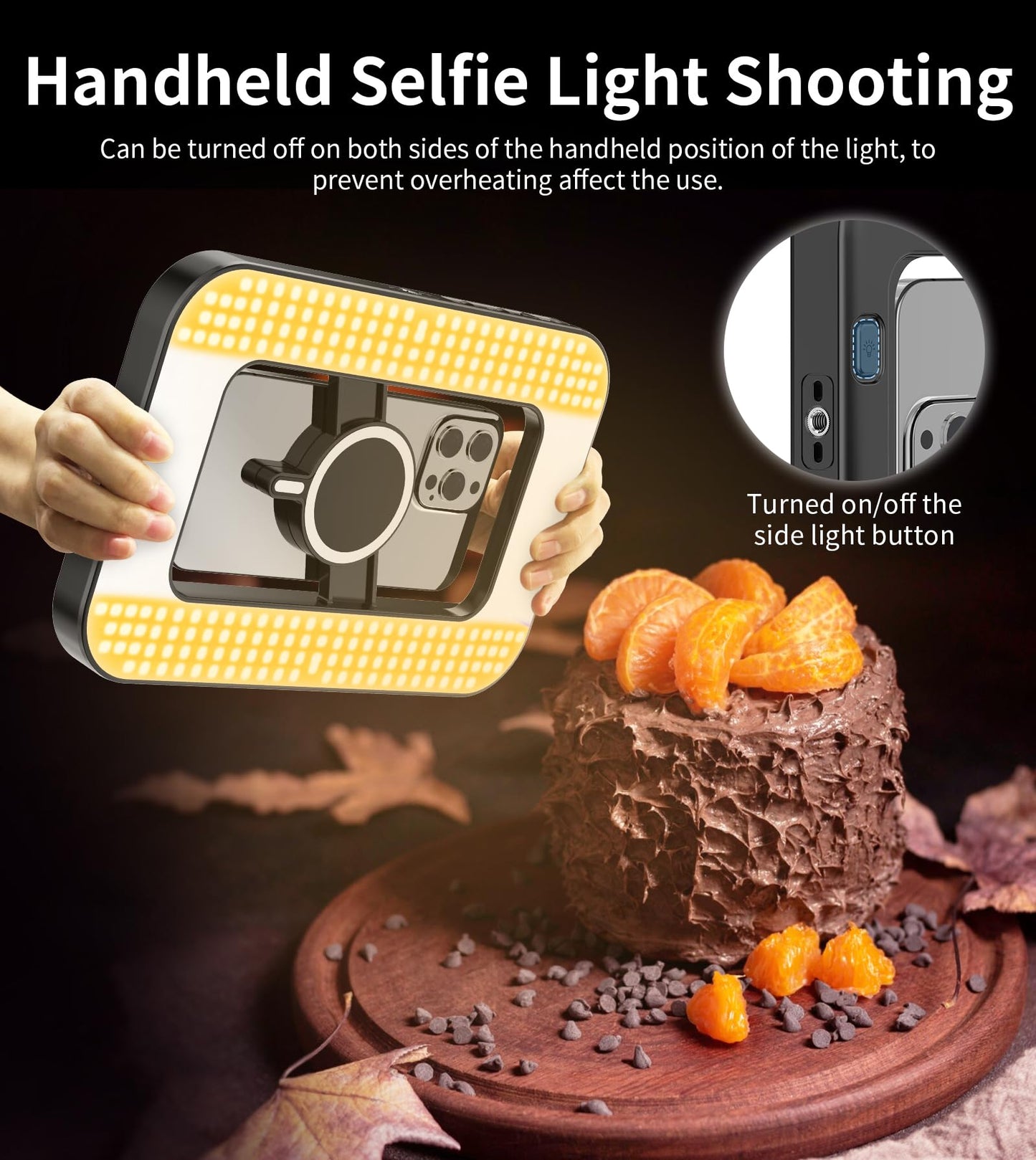 Magnetic 6000mAh Selfie Ring Light for iPhone 448LED RGB Light with Stand