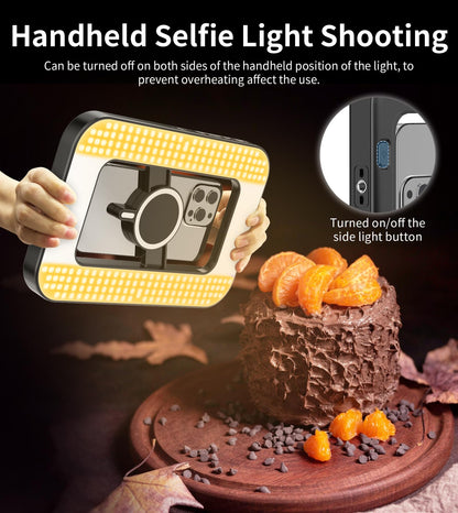 Magnetic 6000mAh Selfie Ring Light for iPhone 448LED RGB Light with Stand