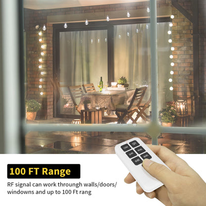 Minoston Outdoor Timer Outlet Waterproof with Remote, 2 Outlets Dusk to Dawn Plug, Light Sensor Countdown Timer 2 4 6 8 Hours 100Ft Remote Control Home Garden(MP42T)