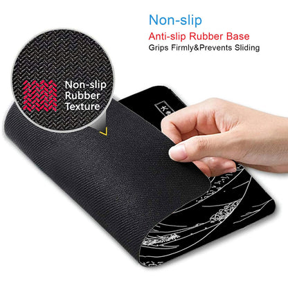 IMAYONDIA Japanese Great Wave Mouse Pad, Black Anime Gaming Mouse Pad, Kanagawa Mousepad, Non-Slip Rubber Base Computer Mice Pad for School Home Office, 9.5 x 7.9 Inch