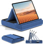 KDD Tablet Pillow Stand, Multi-Angle Viewing Ipad Holder for Lap, Bed and Desk, Foldable Soft Pad Dock with Stylus Mount Compatible with Ipad Pro 12.9, 10.5, 11, Air, Mini, Phones, Books, E-Reader