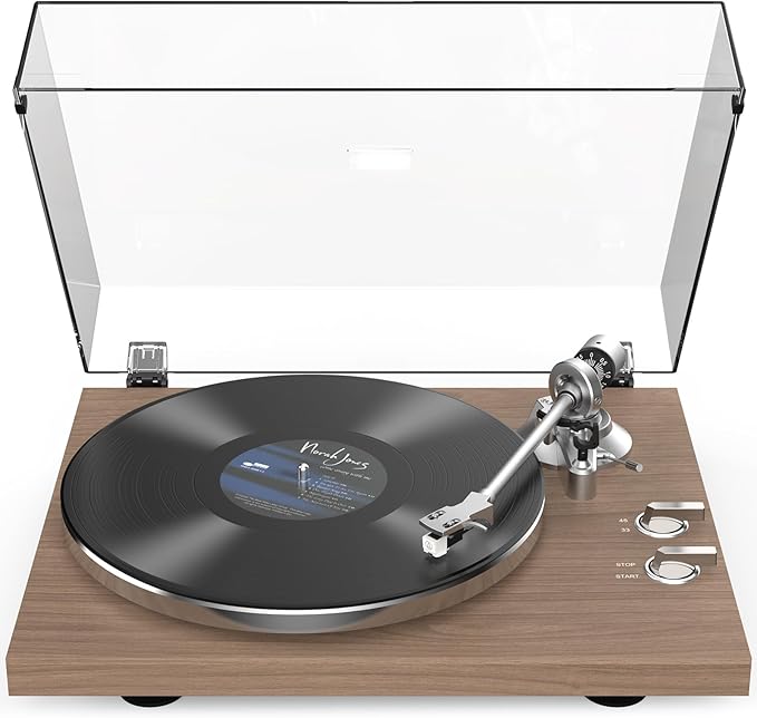 Turntables Record Player with Wireless Output Connectivity Vinyl Player Belt-Drive Support 33 45 RPM Speed Phono Line USB Digital to PC Recording with Advanced MM Cartridge ATN3600L Light Brown