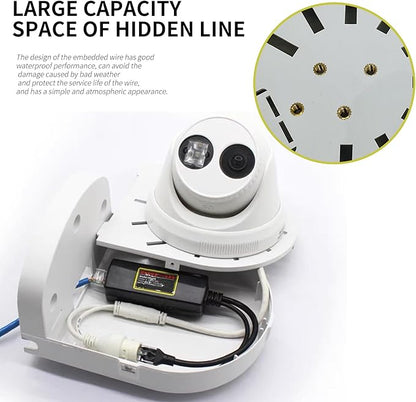 Indoor Outdoor Camera Bracket ABS Plastic Wall Mount L-Shaped Bracket for Security Dome IP Camera Mounting, Junction Box Cable Management (2.5in-SL-1PACK)