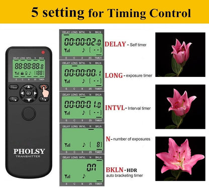 PHOLSY Camera Timer Remote Release Control with Intervalometer for Nikon