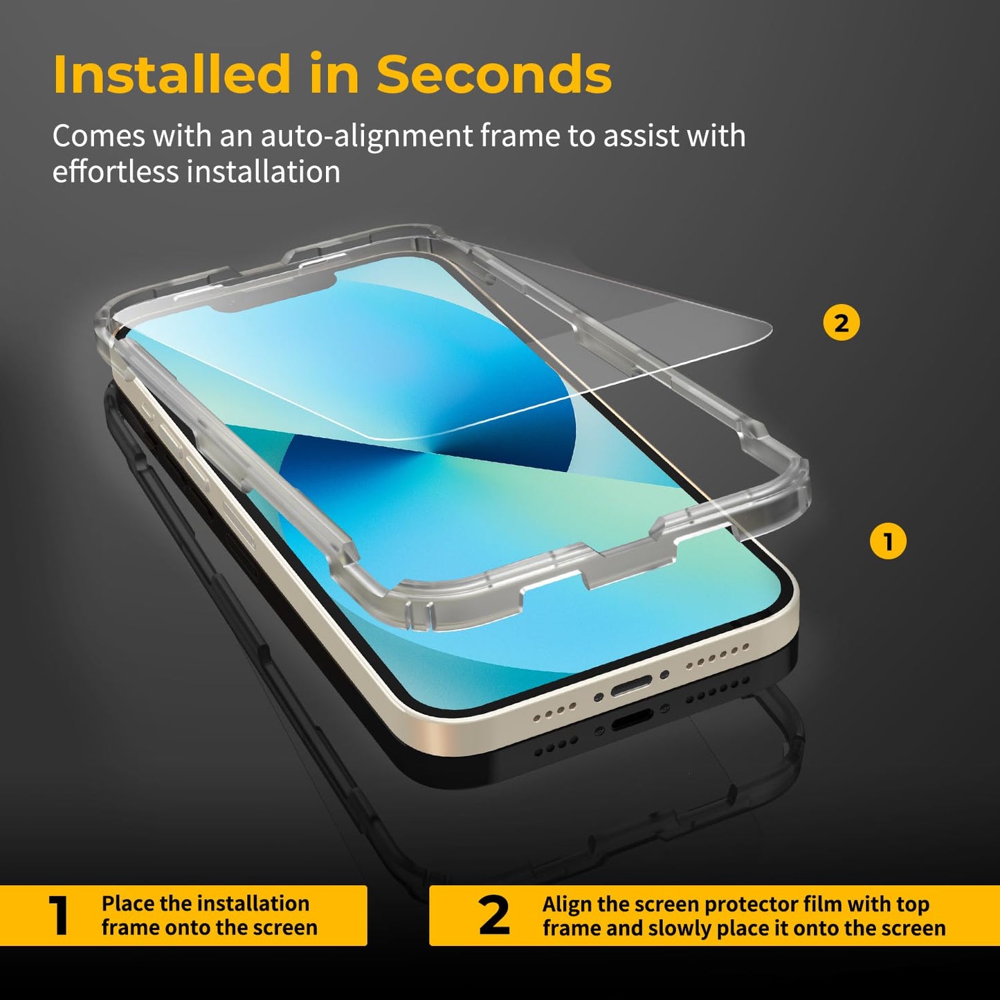 UNBREAKcable 2-Pack Screen Protector for iPhone 13/13 Pro Tempered Glass