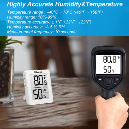 Indoor Thermometer 3Pcs with Battery Magnetic Stand Digital Humidity Gauge