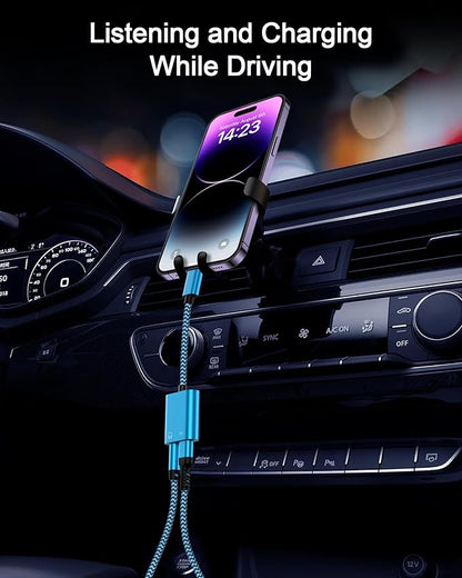 iPhone Headphone Adapter with Charge 2-in-1 Lightning to 3.5mm Female Aux Audio Jack Dual Converter Mfi Certified Apple Dongle Splitter + Charger Adaptor for iPhone 14 Pro Max 13 12 11 XR XS iPad Mini
