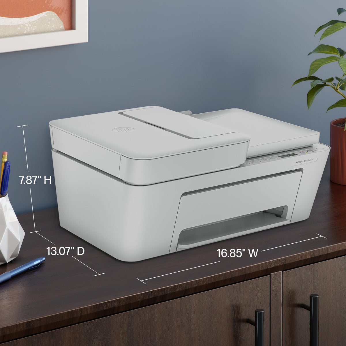HP DeskJet 4227e Wireless All-in-One Color Inkjet Printer, Scanner, Copier, Best-for-Home, 3 Month Instant Ink Trial Included, AI-Enabled (6W7F0A)