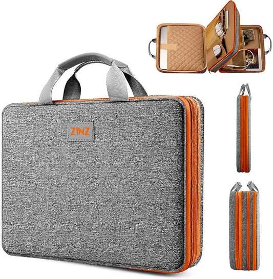 ZINZ Slim Expandable Laptop Case 15.6 Inch Sleeve Upgraded Protective Durable Recycled Carrying Case Compatible with MacBook 15" & 16" and Most 15" 15.6" 16" Notebook,D01G02