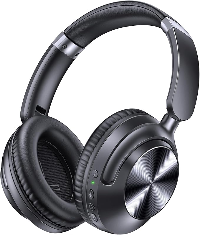 TAGRY Hybrid Active Noise Cancelling Headphones 100H Playtime Wireless Over Ear Bluetooth Headphone with Hi-Res Audio Fast Charging Comfort Earcups Headsets for Travel Home Office Phone PC Black