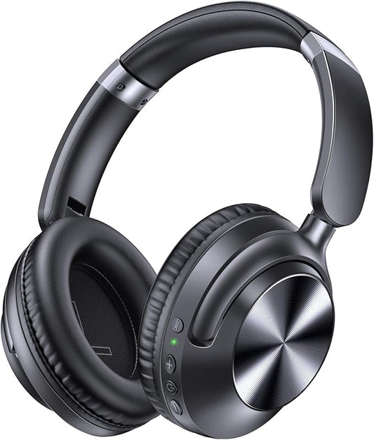 TAGRY Hybrid Active Noise Cancelling Headphones 100H Playtime Wireless Over Ear Bluetooth Headphone with Hi-Res Audio Fast Charging Comfort Earcups Headsets for Travel Home Office Phone PC Black