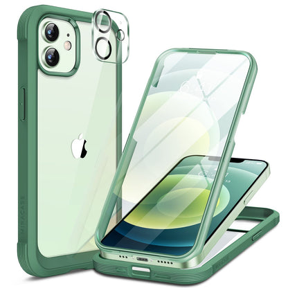 Miracase for iPhone 13 Case 6.1'',Full-Body Magnetic Clear Bumper Case with Built-in 9H Tempered Glass Screen Protector,Military Drop Protection Outdoor Phone Case — iPhone 12/12Pro