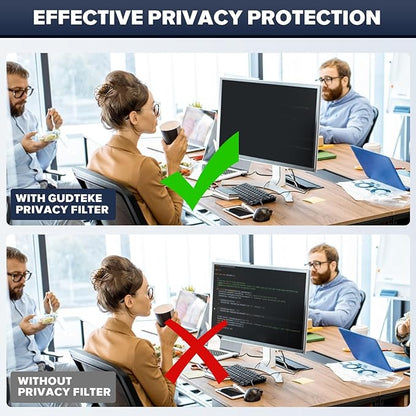 Upgraded HD Computer Privacy Screen 24 inch, Monitor Privacy Screen for 16:9 Widescreen Removable Anti Glare Computer Screen Cover and Blue Light UV-Blocking Screen Privacy Filter