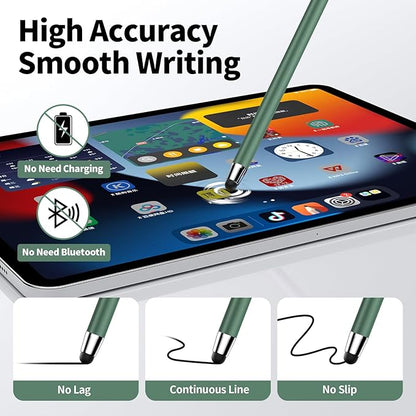 Stylus Pen for Touchscreen,5 PCS Stylus,2-in-1 Stylus Pen for iPad, High Sensitivity Precision Suitable for All Touch Screens of iPhone/ipad/Android Tablet(Black/White/Gray/Gold/Dark Green)