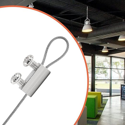 Biaungdo 12 Pcs Stainless Steel Wire Rope Cable Clamp, Adjustable New Upgrade Double Hole Wire Rope Clamp Fastener