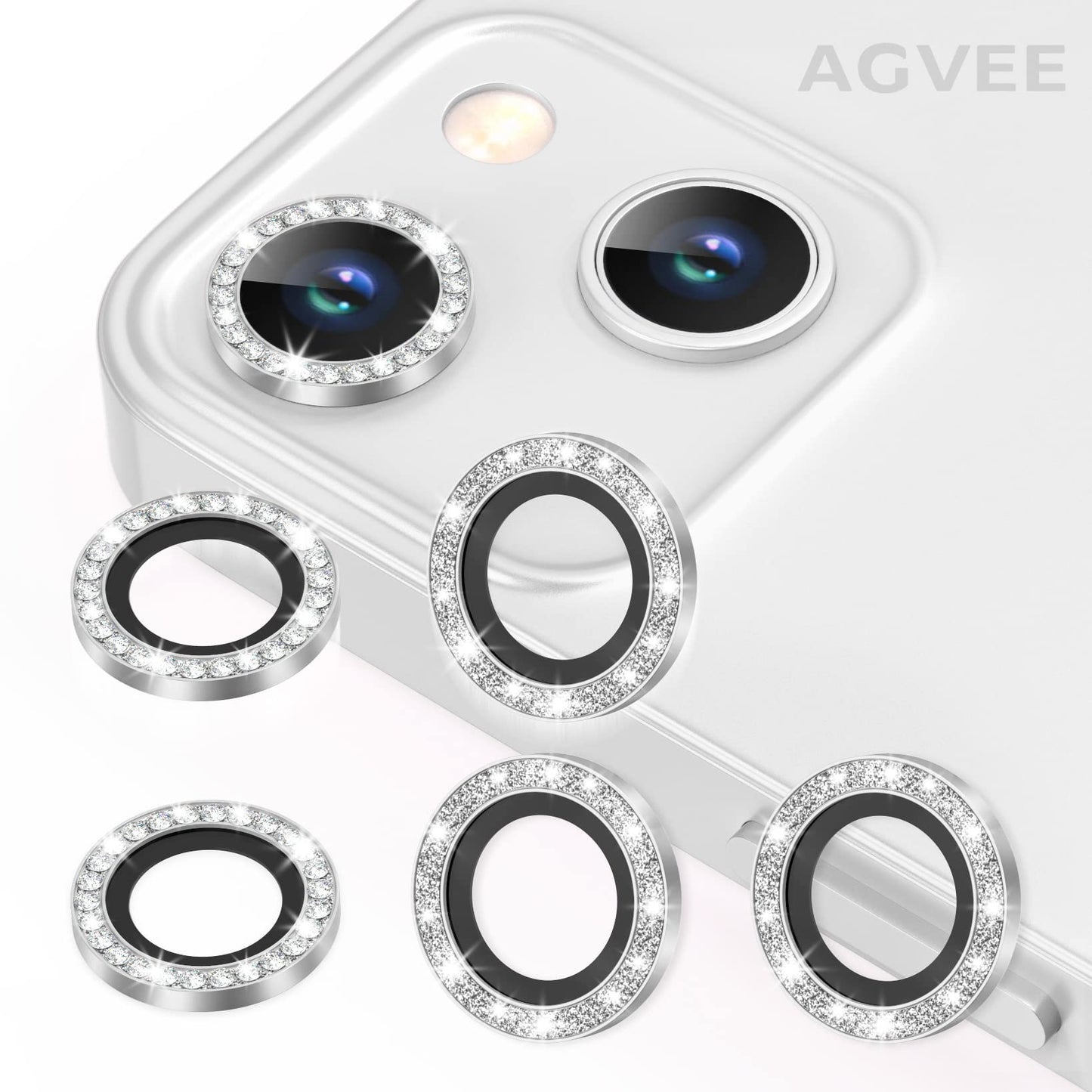 AGVEE 3+3 6 Pack for iPhone 13 & Mini Camera Lens Protector Cover