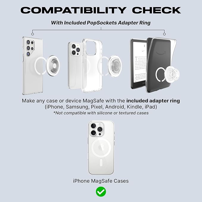 PopSockets Kick-Out Grip for MagSafe, Phone Grip with Built-in Phone Stand, Adjustable Kickstand for Portrait or Landscape, Strong Magnetic Hold, Wireless Charging Compatible - Latte