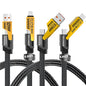2Pack 4 in 1 Fast Charging Cable, Transferring Data, 6.65 Ft, Braided Cable 65W, USB C USB A and IP, Multiple Charging Cable for Phone/Pad/More