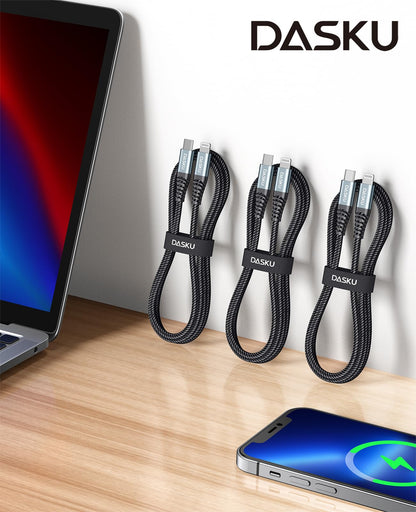 Long USB C to Lightning Cable 10FT, 3Pack [Apple MFi Certified] iPhone Charger Fast Charging Cord for iPhone 14, 13, 12, 11, 8, 7, 6 Plus, 5, X, XR, XS Max, SE, iPad Pro, Air, mini, iPod & AirPods