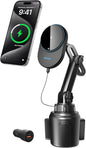 Miracase for Magsafe Car Mount Charger, 15W Fast Charging Cup Holder Phone Holder Wireless Magnetic Charger with Heat Dissipation System Only Fit iPhone 16/15/14/13/12 Series
