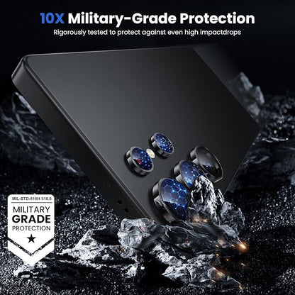 WSKEN for Samsung Galaxy S25 Ultra Camera Lens Protector - Ultra Thin Case Friendly, 9H Shatterproof Tempered Glass with Aluminum Metal Circle Camera Screen Protector Cover Accessories, Black