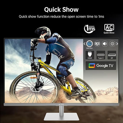 KTC 32 Inch 4K Smart Monitor with Google TV System UHD 3440x2560P Hey Google Voice Remote Netflix Licensed Dolby Audio HDR KVM Technology WiFi Bluetooth 65W PD Type C Fast Charger VESA Support
