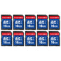 INDMEM SD Card 16GB, 10-Pack UHS-I Class 10 MLC Flash Memory Card, High-Speed Secure Digital Cards for Cameras, DSLR, Action Cams - Reliable Storage
