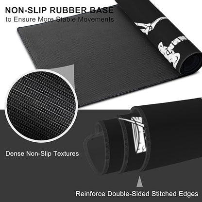 Mouse Pad, Large Skeleton with Cocktail Desk Mat, Extended Non-Slip Gaming Keyboard Mousepad Desk Pad, Thick Stitched Edges Waterproof Mouse Mat 31.5"x15.7" (Human Skeleton)