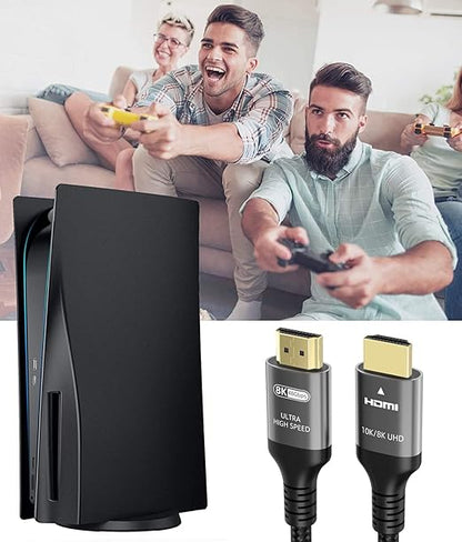 10K 8K 4K HDMI Cable 48Gbps 5 FT, Certified Ultra High Speed HDMI® Cable 4K 240Hz 144Hz 120Hz 8K60Hz 0.01ms HDR10+ eARC HDCP2.3 Netflix Roku TV PC Monitor Projector PS5 Xbox