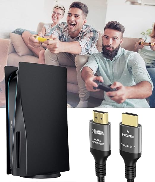 10K 8K 4K HDMI Cable 48Gbps 1.5 FT, Certified Ultra High Speed HDMI® Cable 4K 240Hz 144Hz 120Hz 8K60Hz 0.01ms HDR10+ eARC HDCP2.3 Netflix Roku TV PC Monitor Projector PS5 Xbox