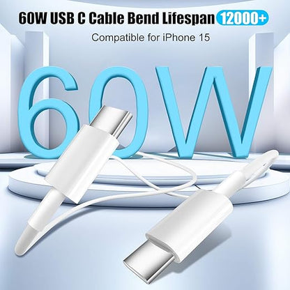 USB Type C Charger for iPhone 16 Pro,40W Multiport Type C Charger Fast Charging,2Pack 4 Port USB C Wall Charger 10FT USBC Chargers Cord for iPhone 16/16 Pro/16 ProMax/16e/15/15 ProMax/15 Plus,iPad Pro