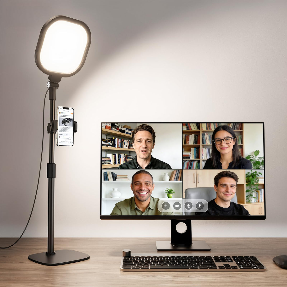 2 Packs Video Conference Lighting for Zoom Meeting, Webcam, Computer
