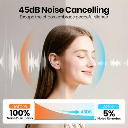 Ear Plugs for Sleeping Noise Cancelling, 45dB Reusable Silicone Ear Plugs for Concert, 8 Tips Earplugs for Noise Reduction, Hearing Protection Earplugs for Sleep, Concert, Snoring, Work, Pink