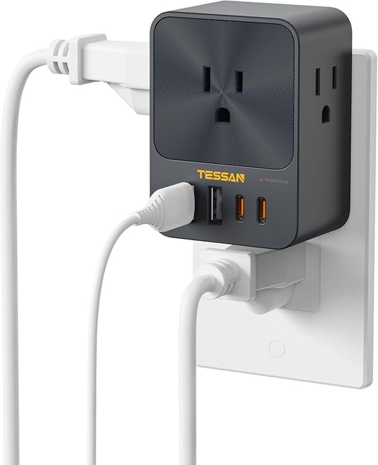TESSAN USB C Charger Block 30W PD, 4 USB Wall Charger Fast Charging
