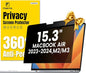 F FORITO 360° Privacy Screen Protector Compatible with MacBook Air 15.3 inch (2023-2025, M2, M3, M4), Anti Peeping and Anti Glare Laptop Privacy Screen Shield