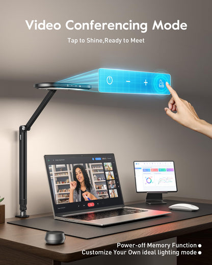 LitONES Dual-Side LED Desk Lamp with Clamp, Soft Light with Stepless Remote