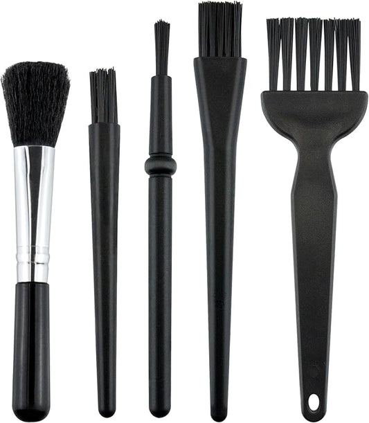 Juxiamal 5 PCS Mini Keyboard Cleaning Brushes Kit, PP Handle Nylon Anti Static Electronic Dust Cleaning Brush for Computer Keyboard Motherboard Camera Small Space