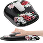 Aszqvd Ergonomic Mouse Pad with Wrist Support, Floral Mousepad for Desk