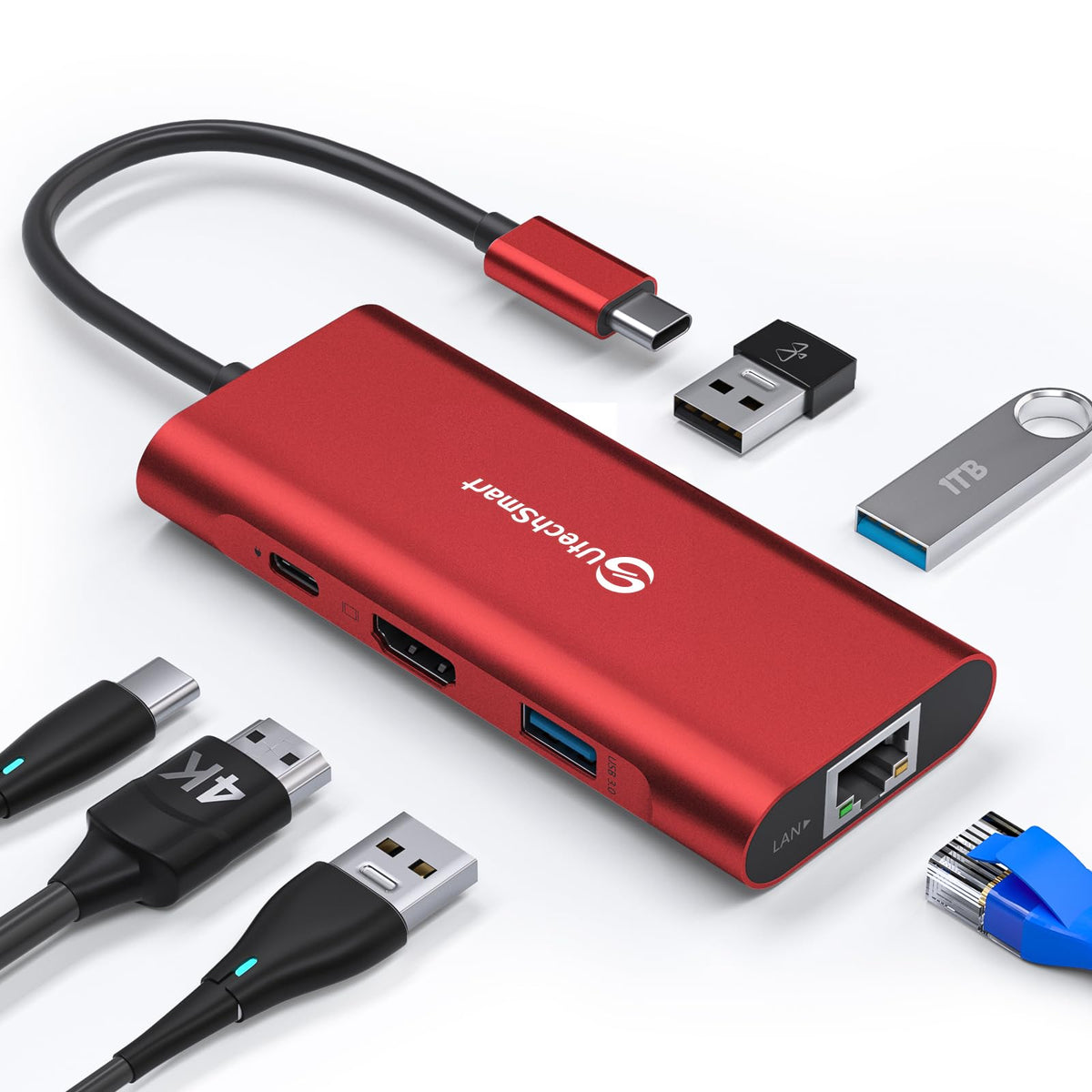 UtechSmart USB C Hub 6 in 1 Multiport Adapter for MacBook Pro/Air