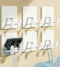 Adhesive Shower Hooks for Inside - Extra Sticky Razor Holder, White 4 Pack