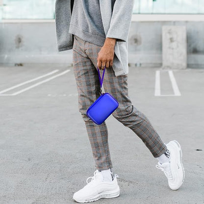 Travel Case for UCOMX for Nano/for Iseyyox/for LISEN/for RTOPS 3 in 1 Wireless Charger, Foldable Magnetic Charging Station Storage Holder Bag for Fast Charge Pad Cable and Adapter, Blue-Box Only